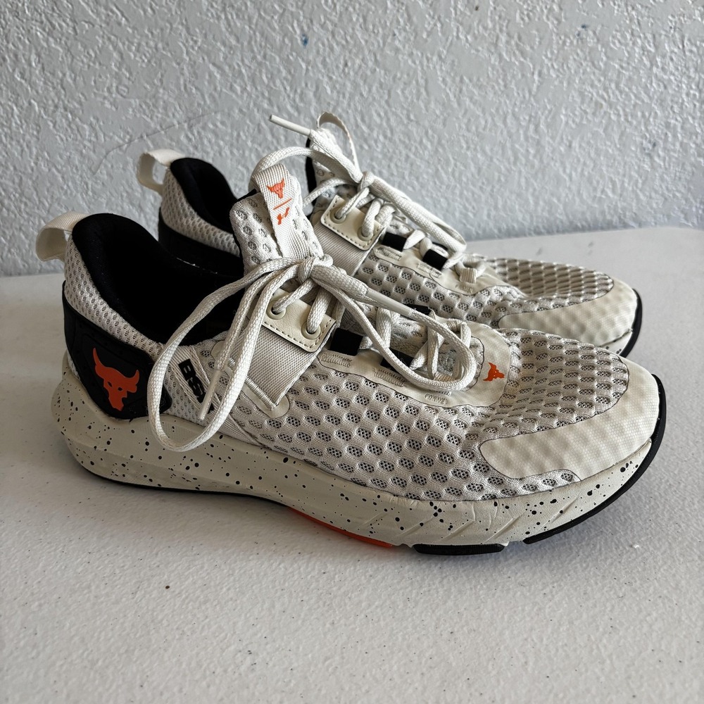 Under Armour Project Rock BSR 3 Shoes Womens Size 9 White Training Sneakers